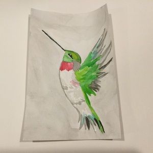 Hummingbird Watercolor Painting
